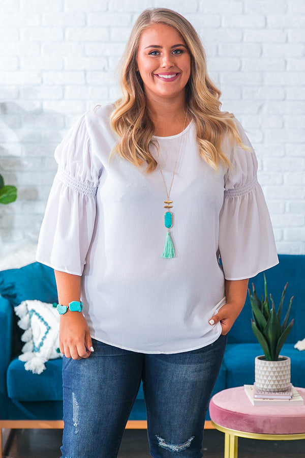 Bright Times Shift Top in White Curves-Beginning Fashion