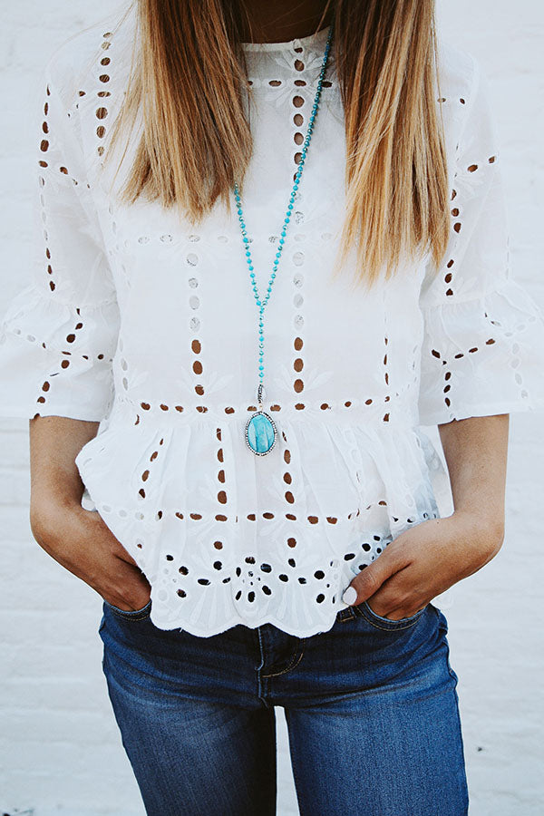 Bermuda Eyelet Shift Top-Beginning Fashion