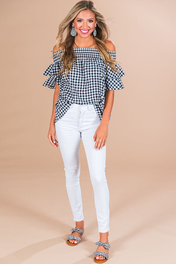 Gingham Playdate Shift Top-Beginning Fashion