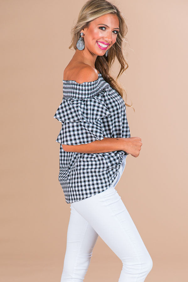 Gingham Playdate Shift Top-Beginning Fashion