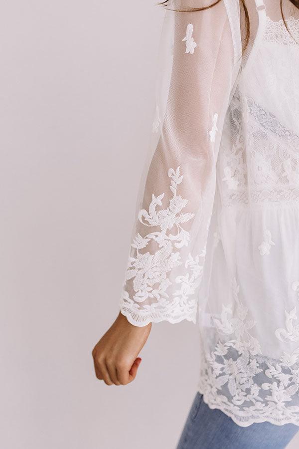 Enlightened Lace Overlay in White-Beginning Fashion