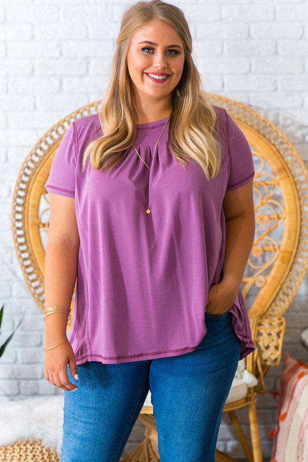 Call Me Comfy Shift Tee in Purple-Beginning Fashion