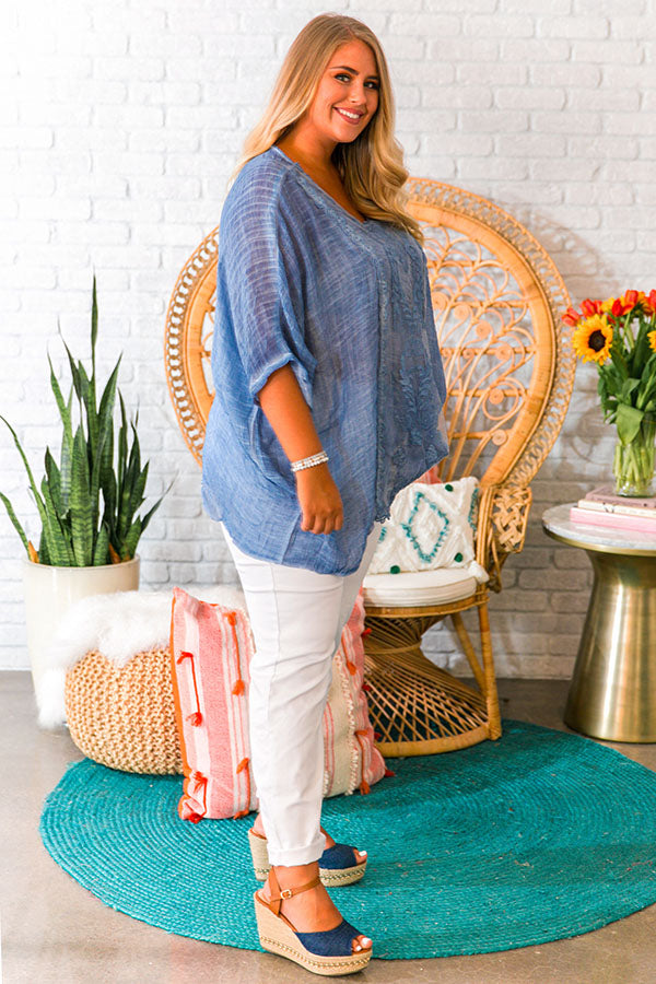 Breezy Babe Shift Tunic In Blue-Beginning Fashion