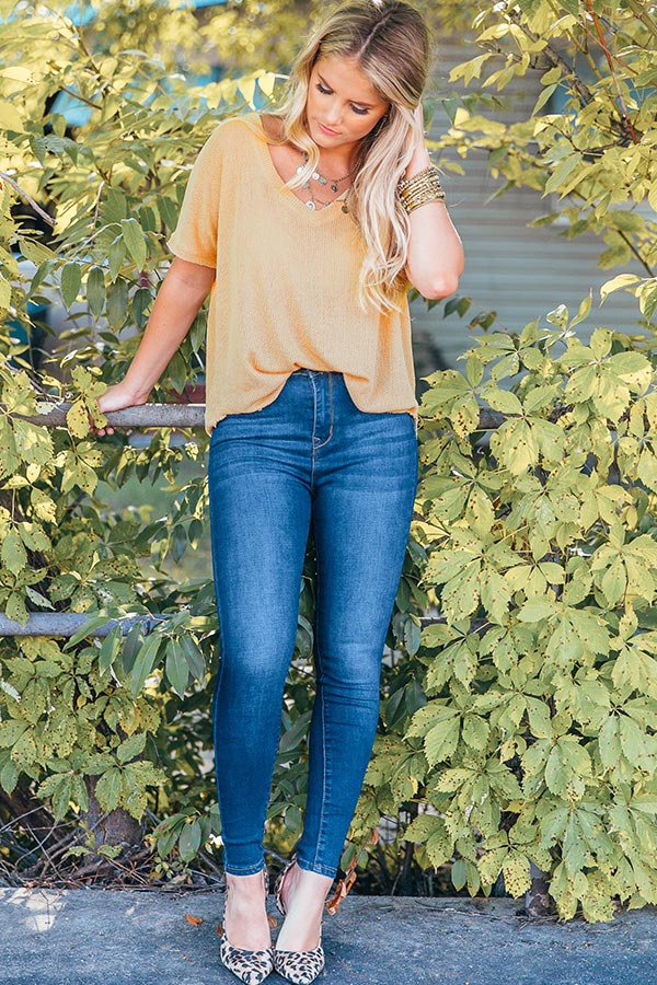 Haute Hustle Shift Tee in Honey-Beginning Fashion