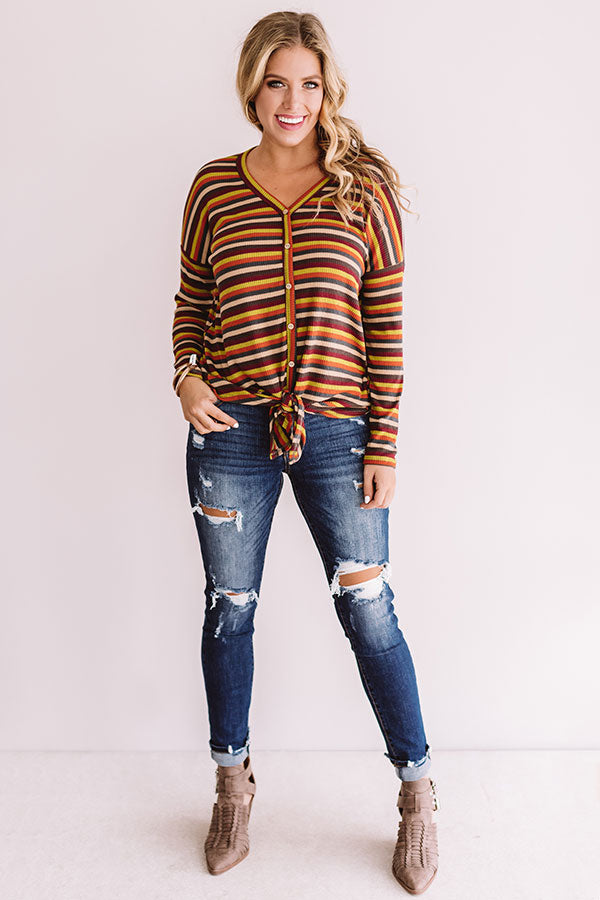 Good Vibes Stripe Shift Top-Beginning Fashion