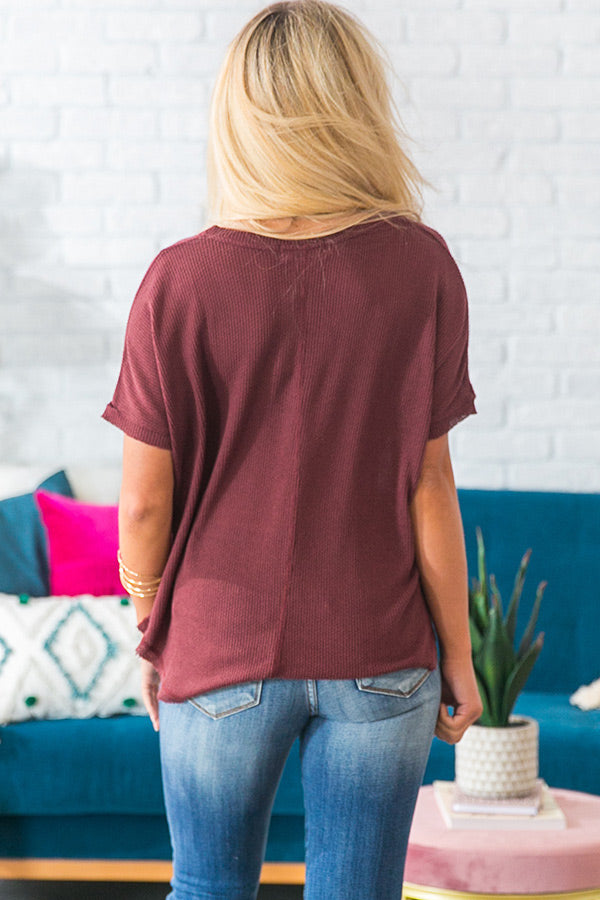 Haute Hustle Shift Tee in Rustic Wine-Beginning Fashion