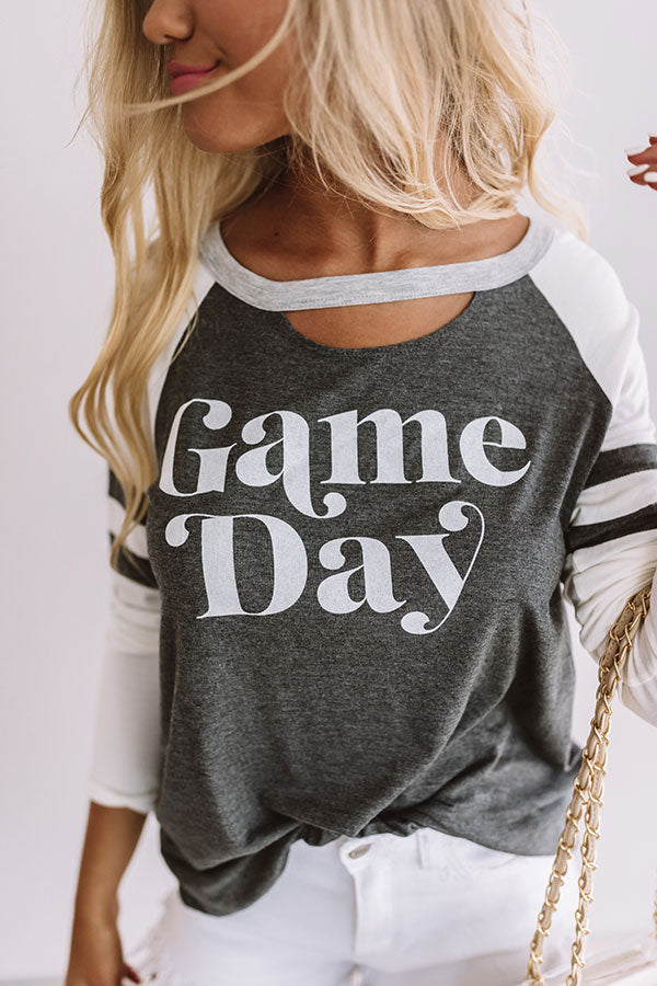 Game Day Long Sleeve Varsity Tee-Beginning Fashion