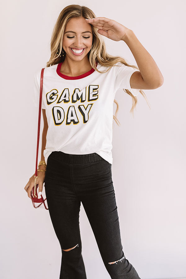Game Day Shift Tee in Ivory-Beginning Fashion