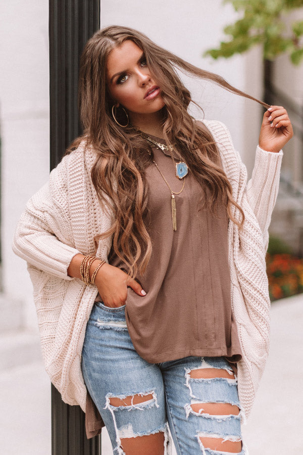 Bundle Up Bombshell Cardigan in Cream-Beginning Fashion