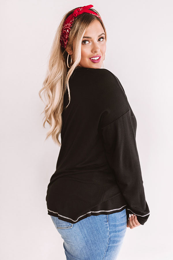 Game Day Long Sleeve Shift Tee Curves-Beginning Fashion
