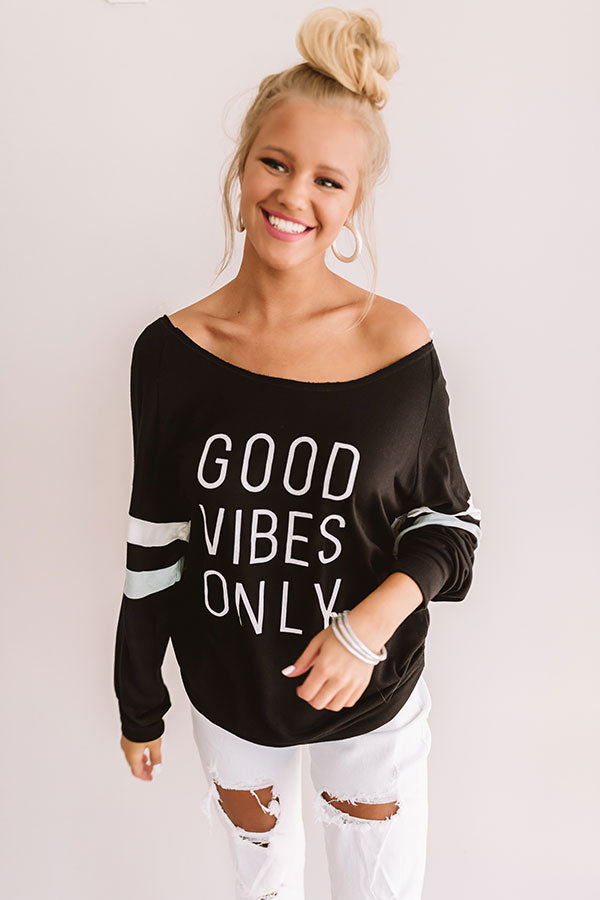 Good Vibes Varsity Shift Tee-Beginning Fashion