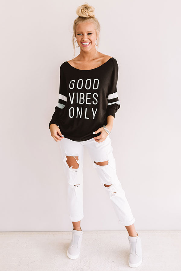 Good Vibes Varsity Shift Tee-Beginning Fashion