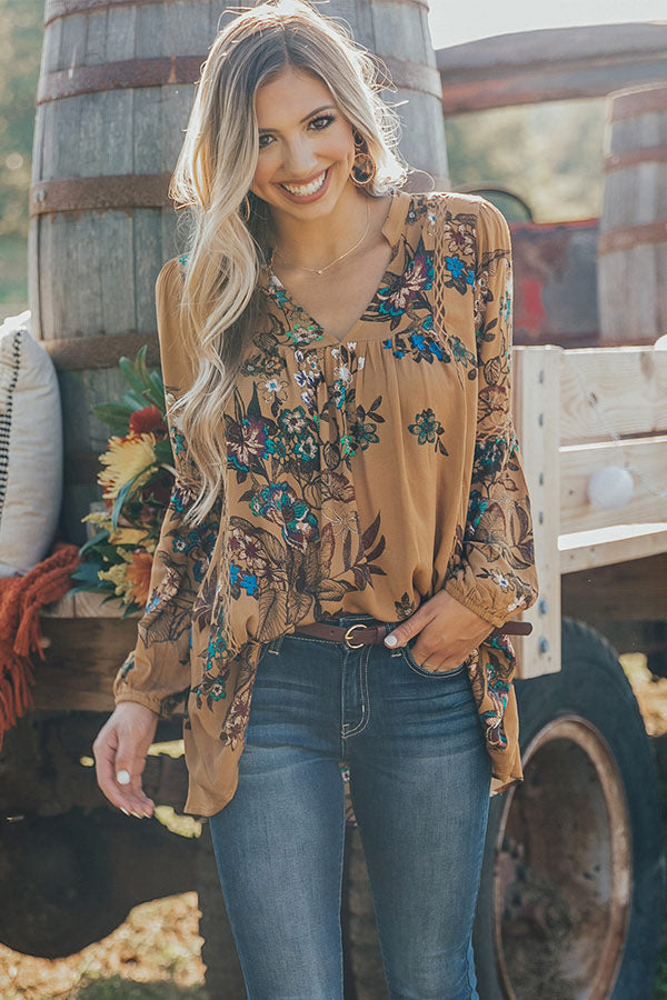 Berkshire Bubbles Floral Shift Top-Beginning Fashion