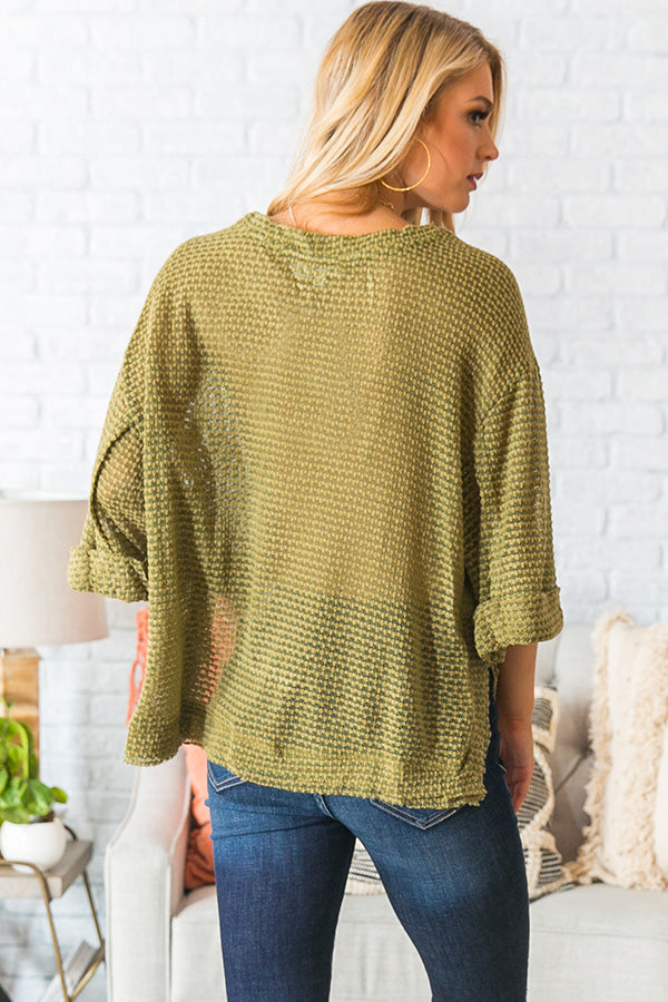 Brunch At The Cabin Shift Top In Sage-Beginning Fashion