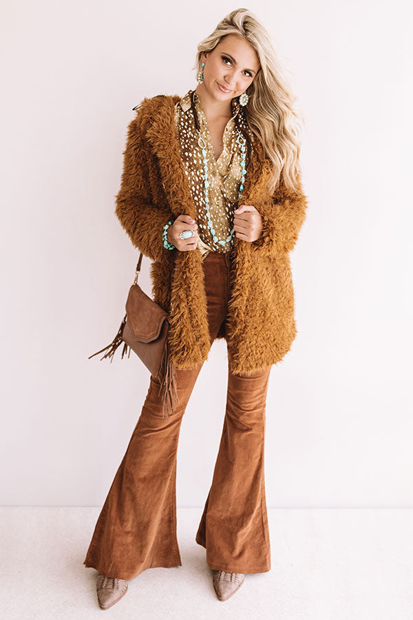 Central Park Stunning Fluffy Coat in Copper-Beginning Fashion