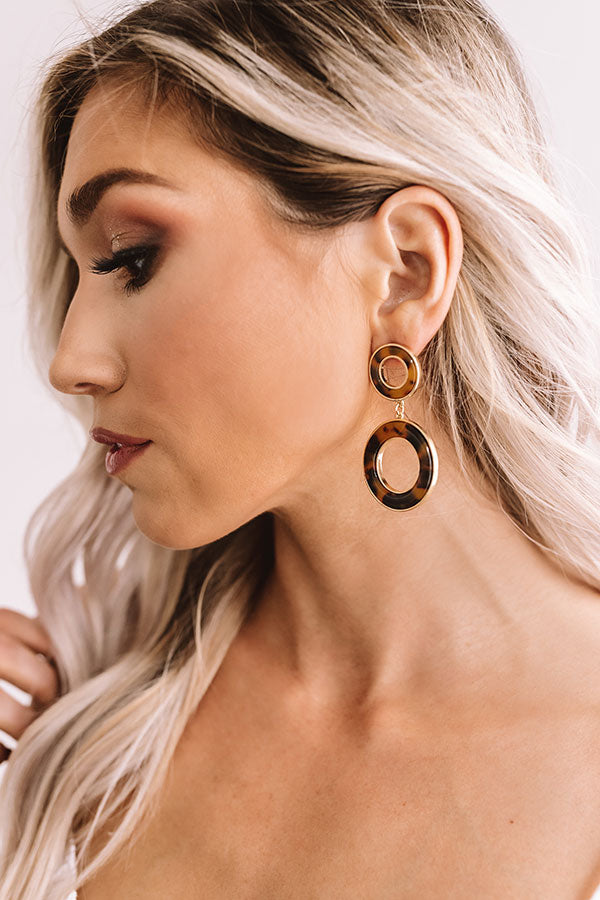 Backstage Pass Earrings In Tortoiseshell-Beginning Fashion