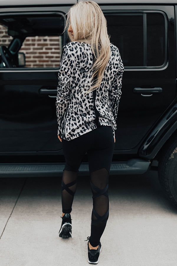 Get Up And Go Mesh Back Leopard Jacket-Beginning Fashion