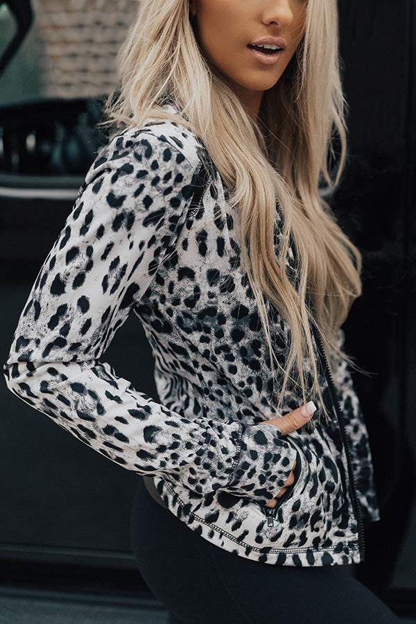 Get Up And Go Mesh Back Leopard Jacket-Beginning Fashion