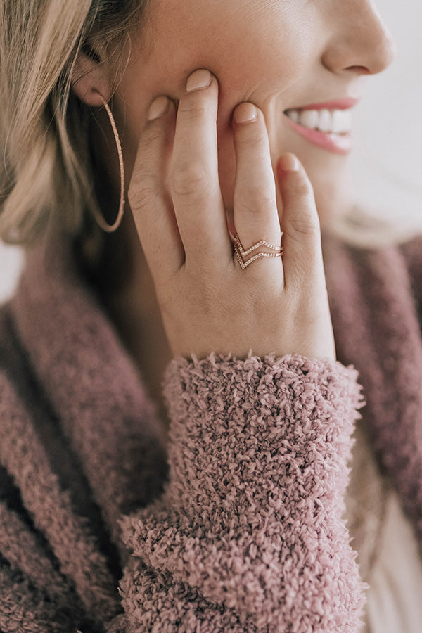 Beverly Hills Chic Ring In Rose Gold-Beginning Fashion