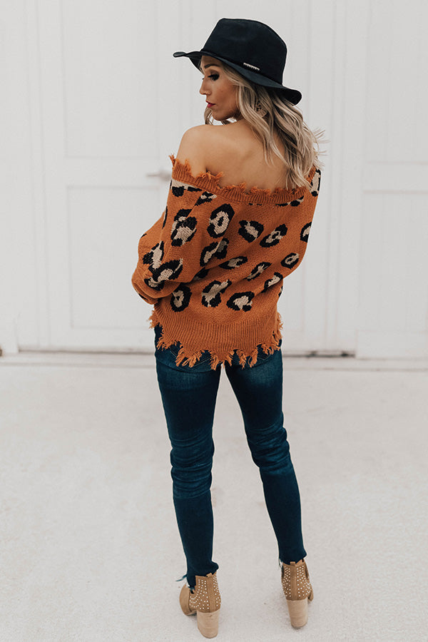 Goal Setter Leopard Sweater In Camel-Beginning Fashion
