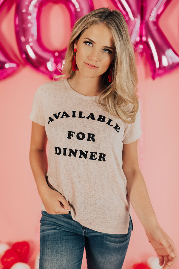 Available For Dinner Knit Tee-Beginning Fashion