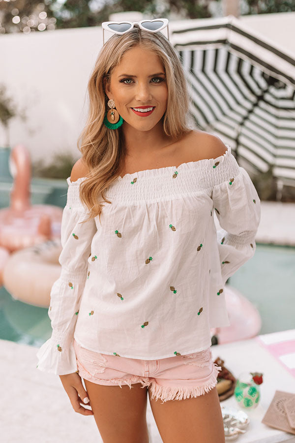 Beach Vibes Embroidered Shift Top-Beginning Fashion