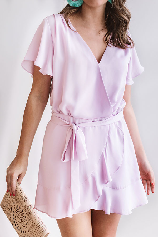 Celeb Status Ruffle Romper In Light Violet-Beginning Fashion