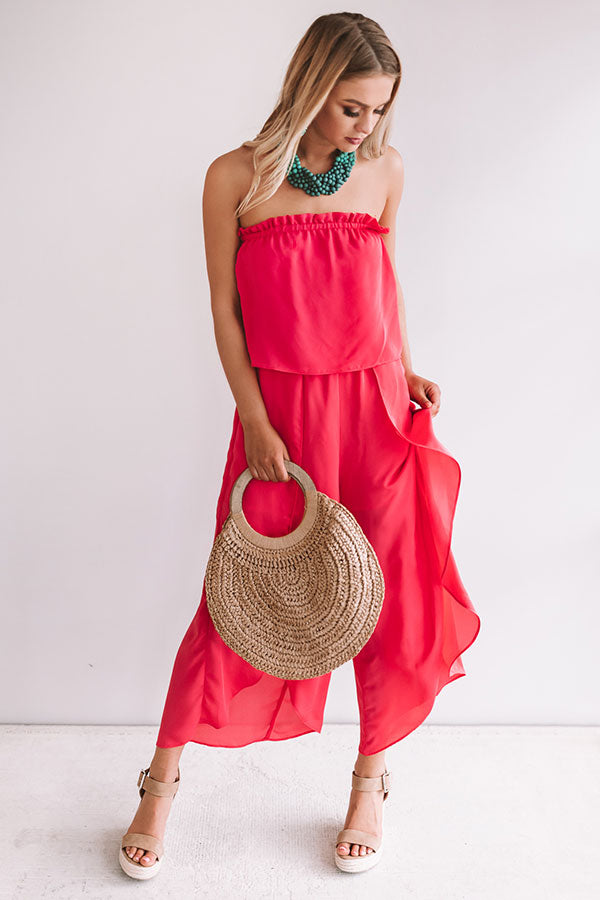 Bubbles And Bungalows Jumpsuit In Raspberry-Beginning Fashion