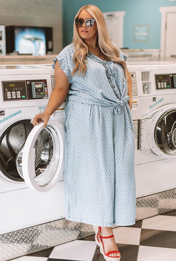 Beachy Brunch Chambray Shift Top  Curves-Beginning Fashion