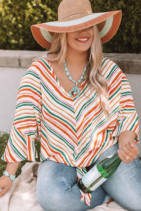 Boca Bombshell Stripe Top Curves-Beginning Fashion