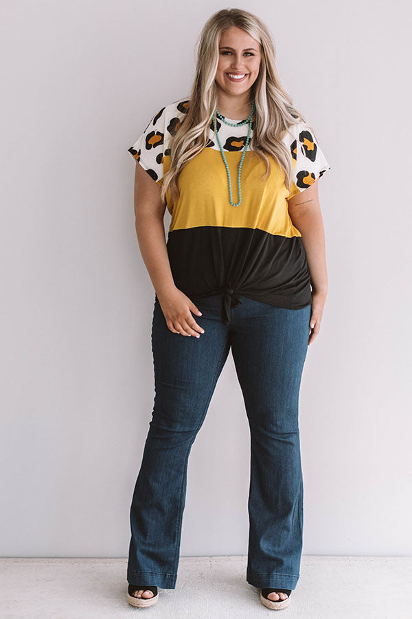 Buzzing About Town Color Block Tee Curves-Beginning Fashion