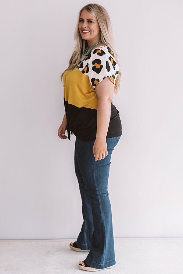 Buzzing About Town Color Block Tee Curves-Beginning Fashion