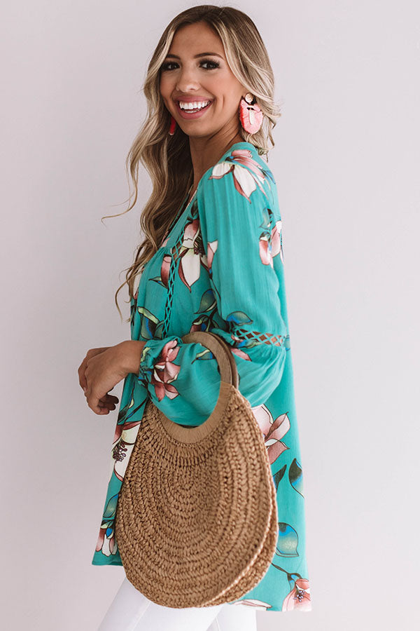 Brunching In Bali Shift Top In Jade-Beginning Fashion