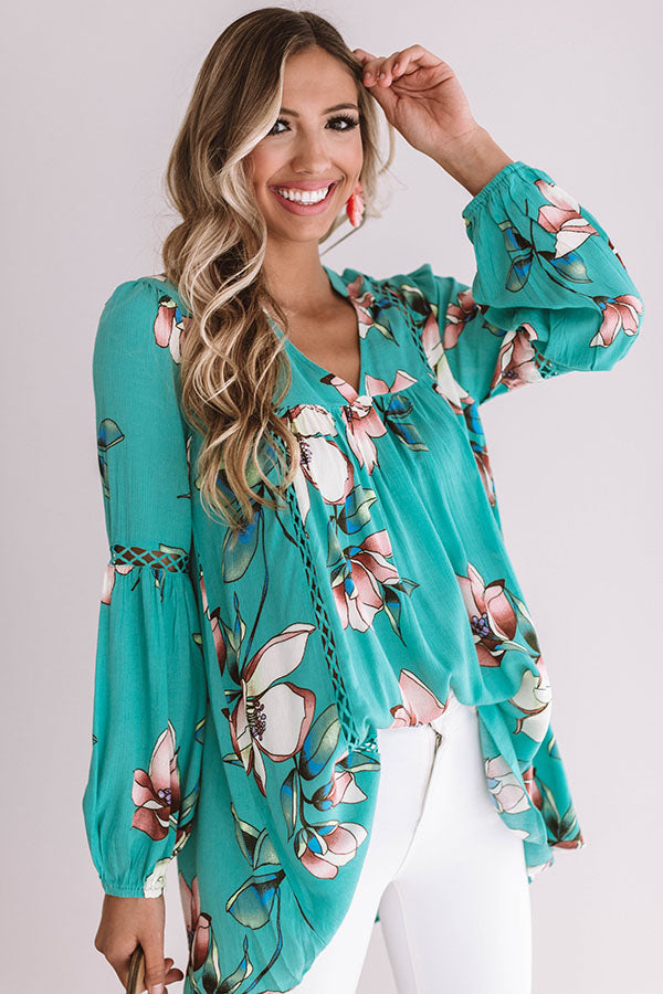 Brunching In Bali Shift Top In Jade-Beginning Fashion
