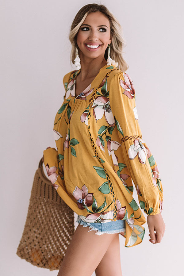 Brunching In Bali Shift Top In Mustard-Beginning Fashion