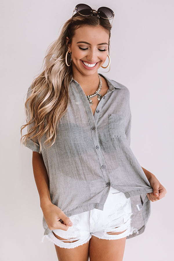 Backstage In Brooklyn Shift Top In Grey-Beginning Fashion