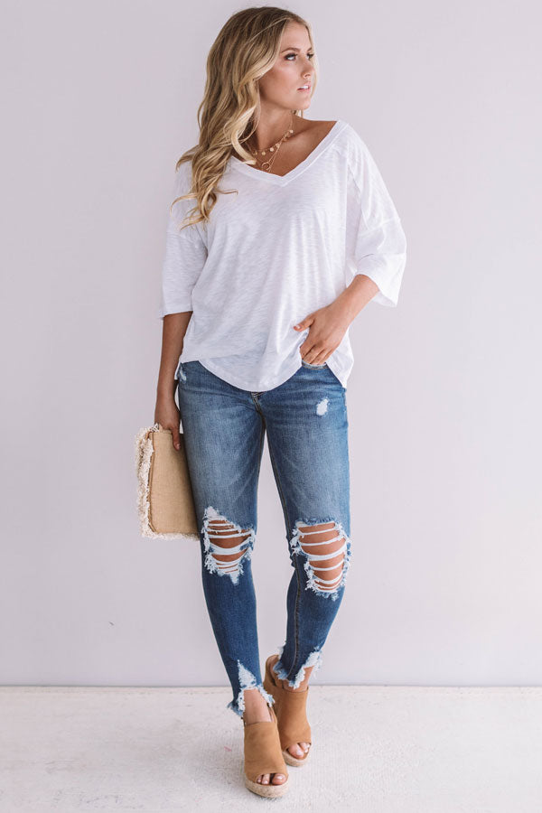 Bimini Breeze Shift Tee In White-Beginning Fashion