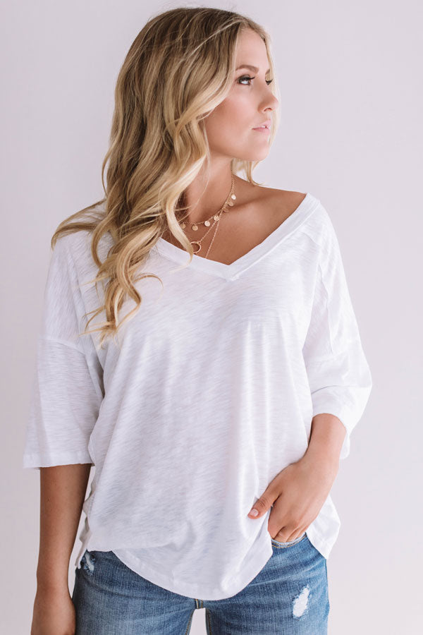 Bimini Breeze Shift Tee In White-Beginning Fashion