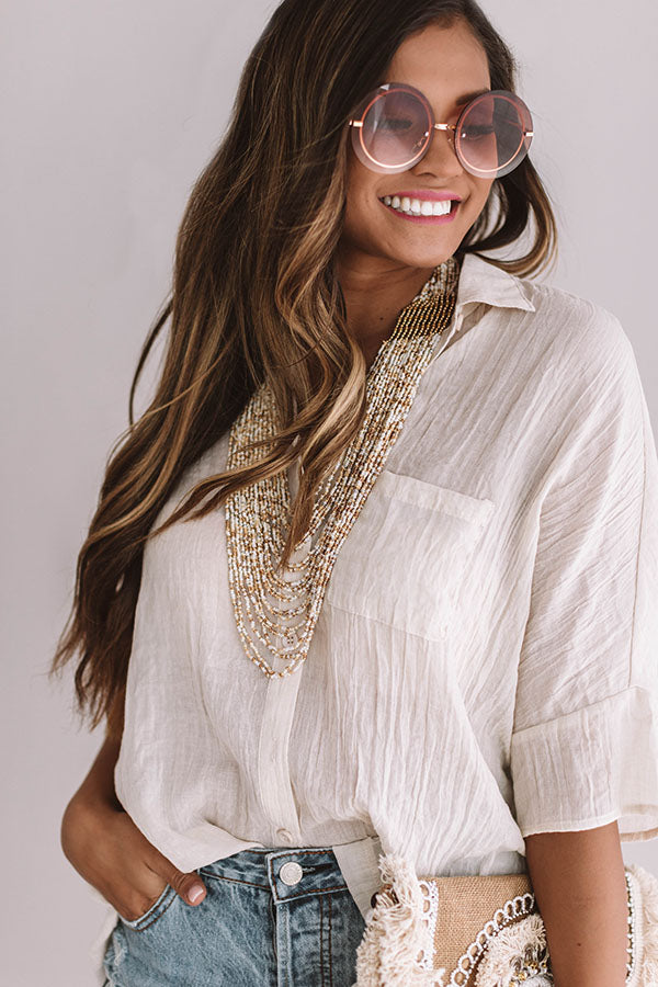 Backstage In Brooklyn Shift Top In Birch-Beginning Fashion