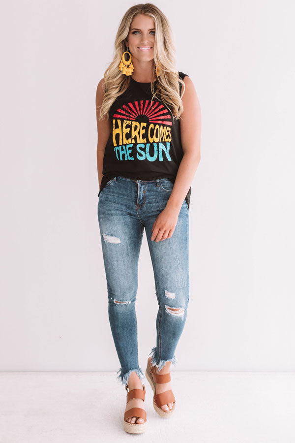 Here Comes The Sun Shift Tank-Beginning Fashion