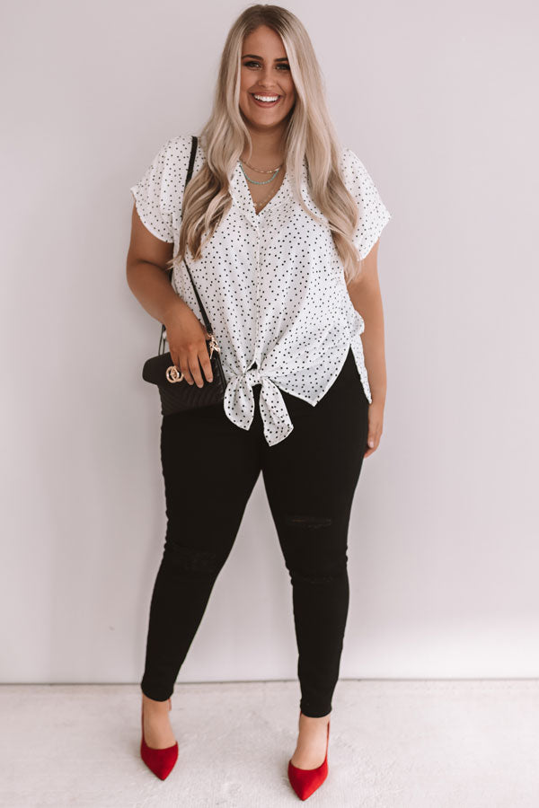 Count On Me Button Up Shift Top In White  Curves-Beginning Fashion
