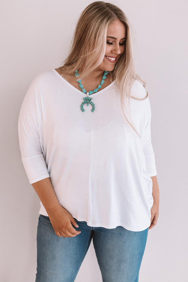 Better And Brighter Shift Top In White  Curves-Beginning Fashion