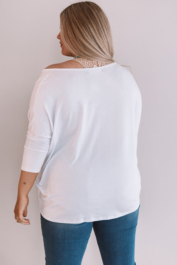 Better And Brighter Shift Top In White  Curves-Beginning Fashion