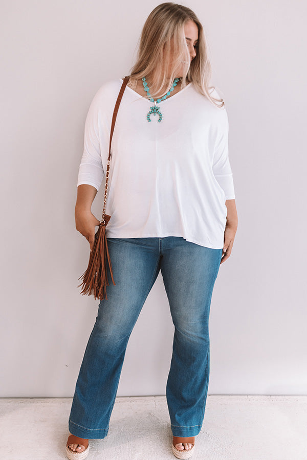 Better And Brighter Shift Top In White  Curves-Beginning Fashion