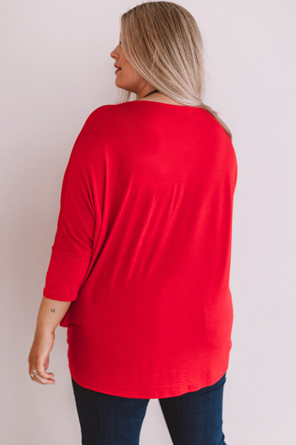 Better And Brighter Shift Top In Red  Curves-Beginning Fashion