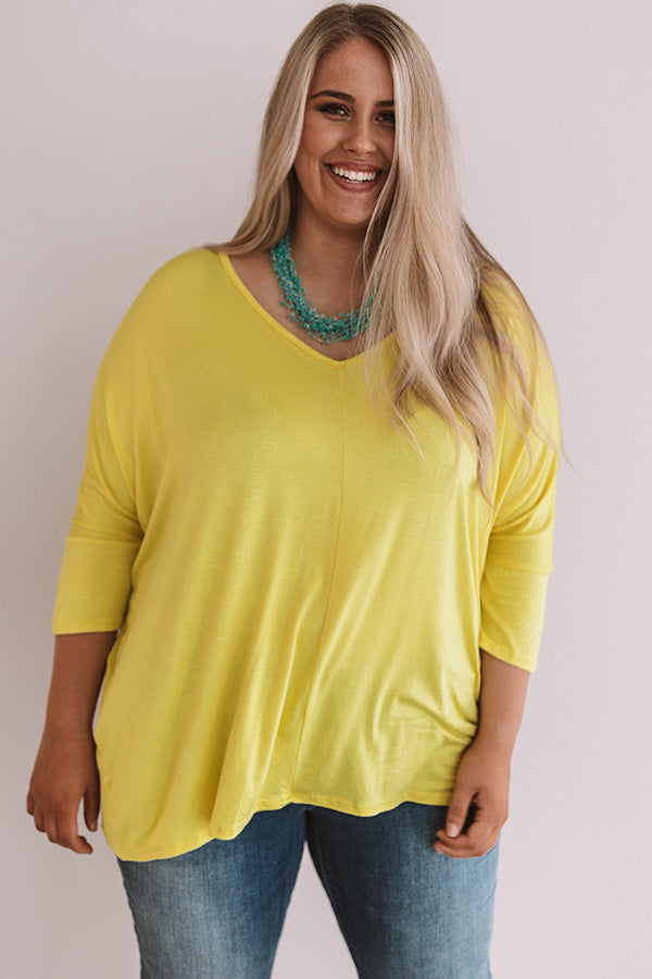 Better And Brighter Shift Top In Yellow  Curves-Beginning Fashion