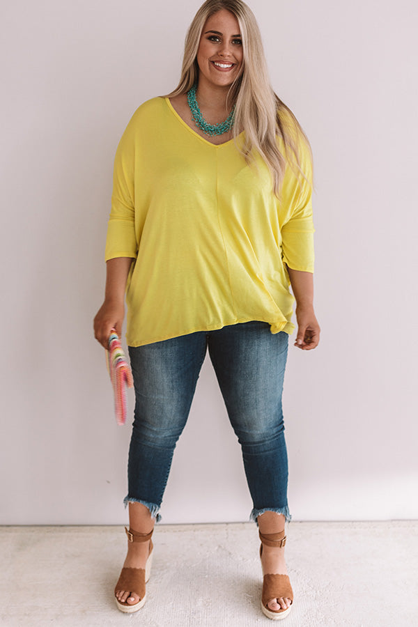 Better And Brighter Shift Top In Yellow  Curves-Beginning Fashion