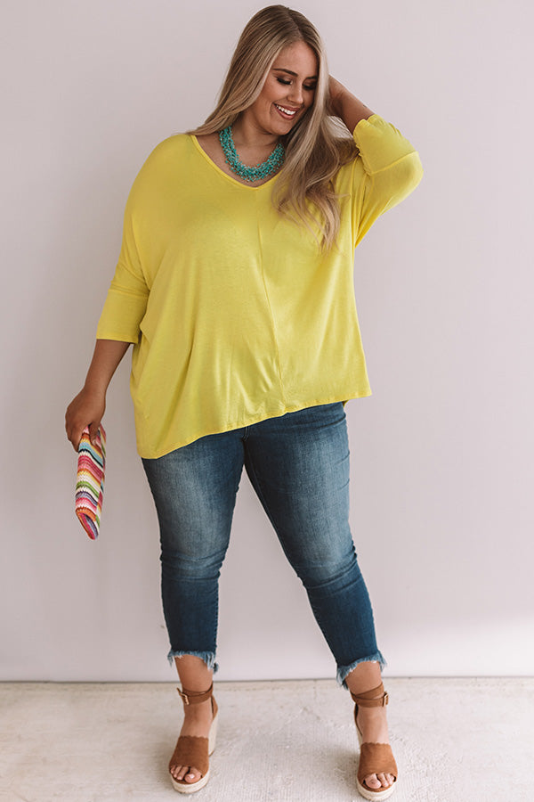 Better And Brighter Shift Top In Yellow  Curves-Beginning Fashion