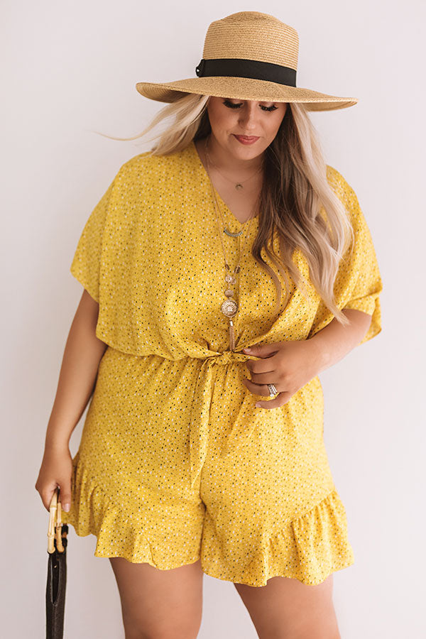 Cali Chick Romper In Marigold  Curves-Beginning Fashion