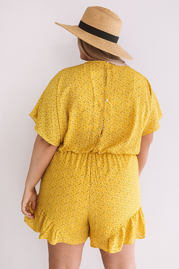 Cali Chick Romper In Marigold  Curves-Beginning Fashion